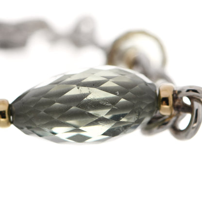 David Yurman Sterling Silver 18K Yellow Gold Prasiolite Figaro Bracelet 4 of 6
