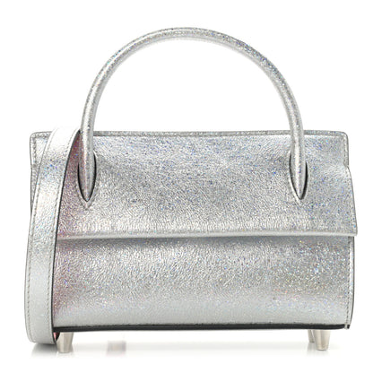 Christian Louboutin Metallic Calfskin Paloma Top Handle Shoulder Bag Silver 1 of 12