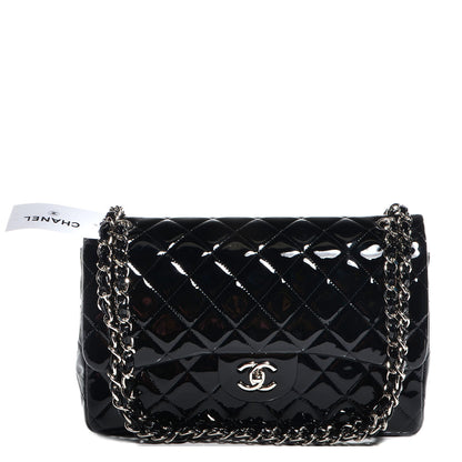 Chanel Patent Quilted Jumbo Double Flap Black 1 of 9