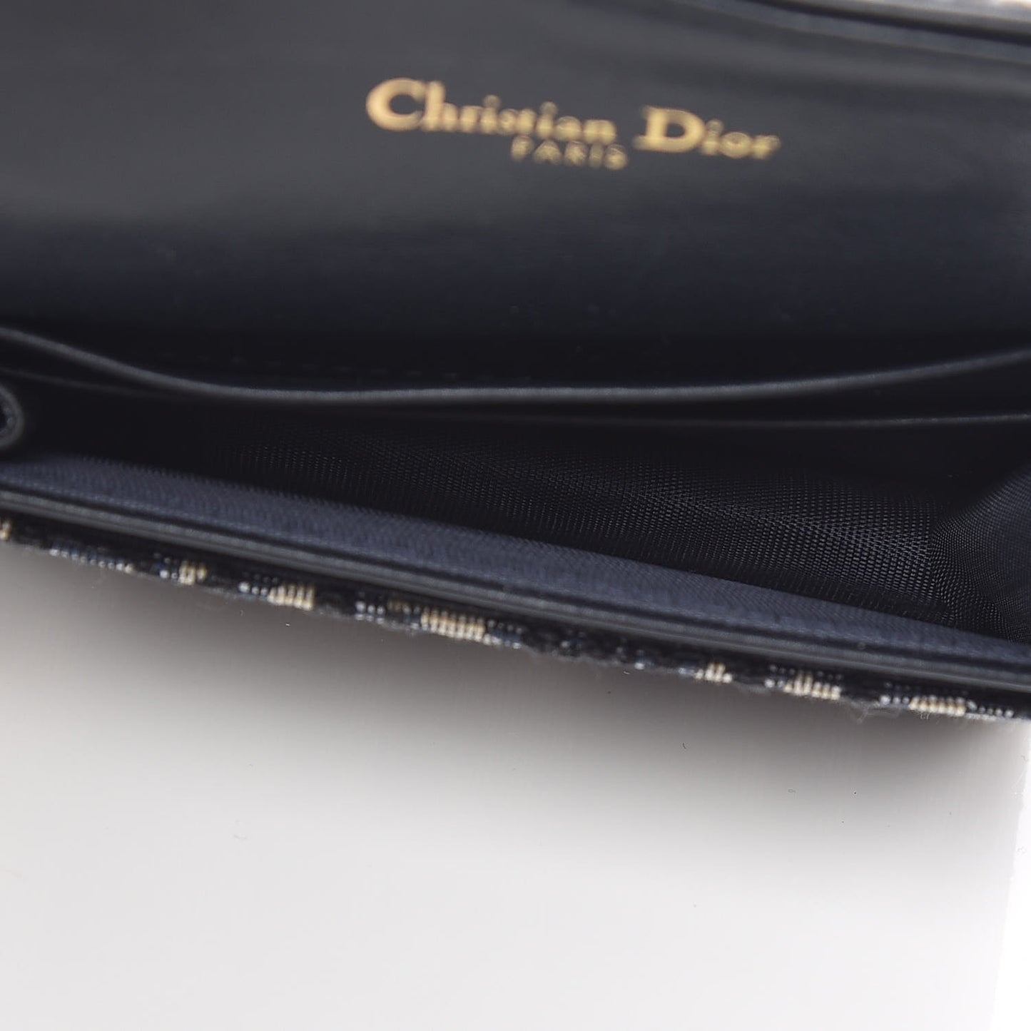 Oblique Saddle Card Holder Blue