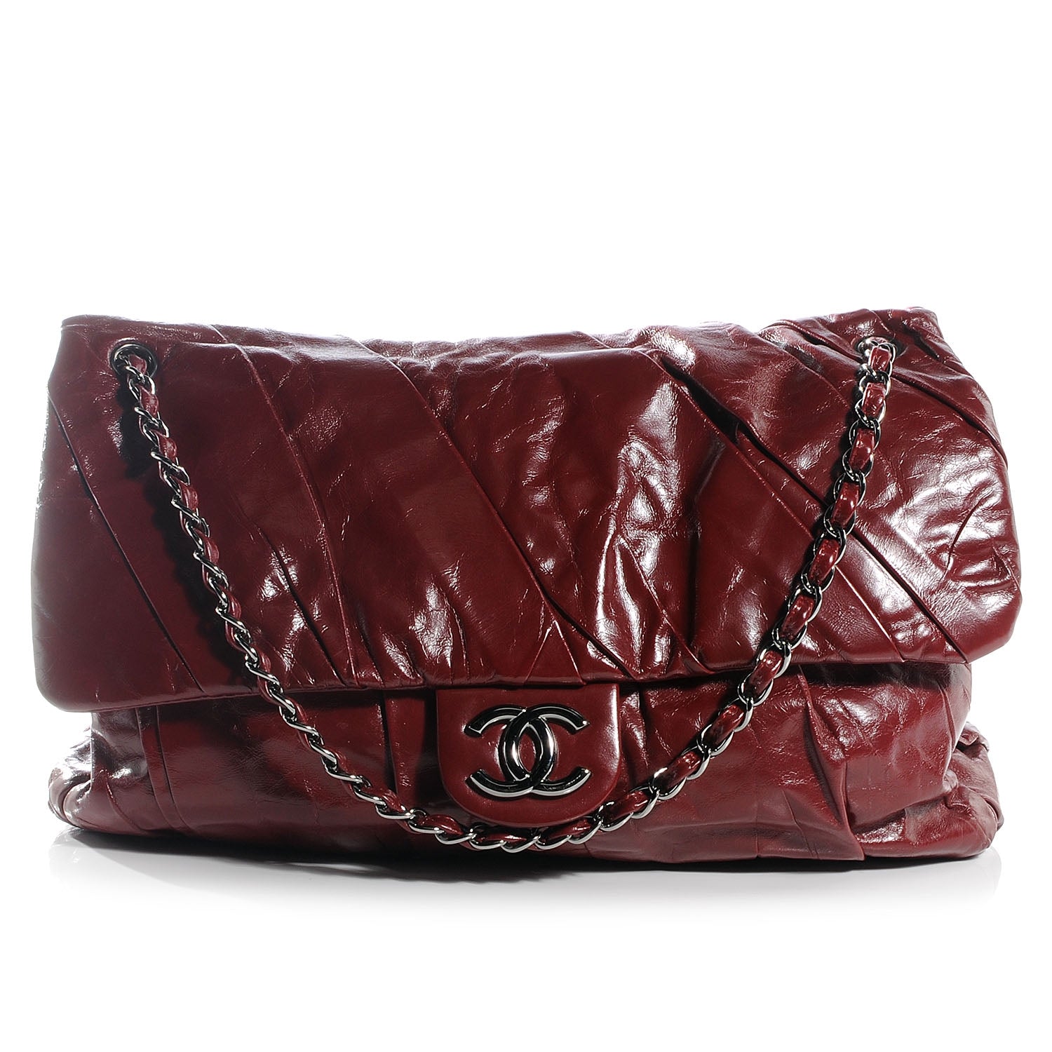 Chanel Glazed Calfskin Twisted Maxi Flap Red 1 of 7