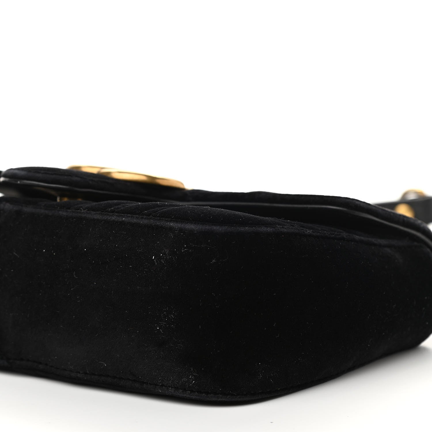Gucci Velvet Matelasse Mini GG Marmont Shoulder Bag Black 10 of 10