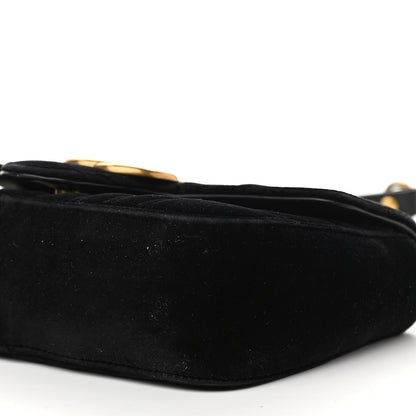 Gucci Velvet Matelasse Mini GG Marmont Shoulder Bag Black 10 of 10