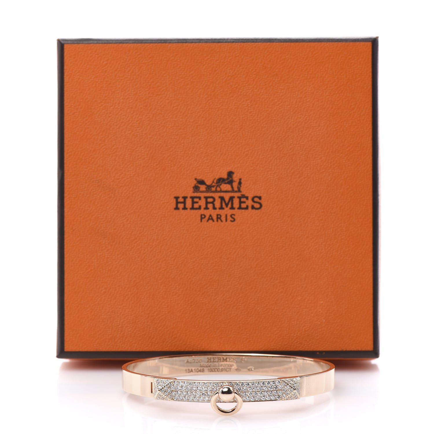 Hermes 18K Rose Gold Diamond PM Collier De Chien Pave Bracelet SH 6 of 6