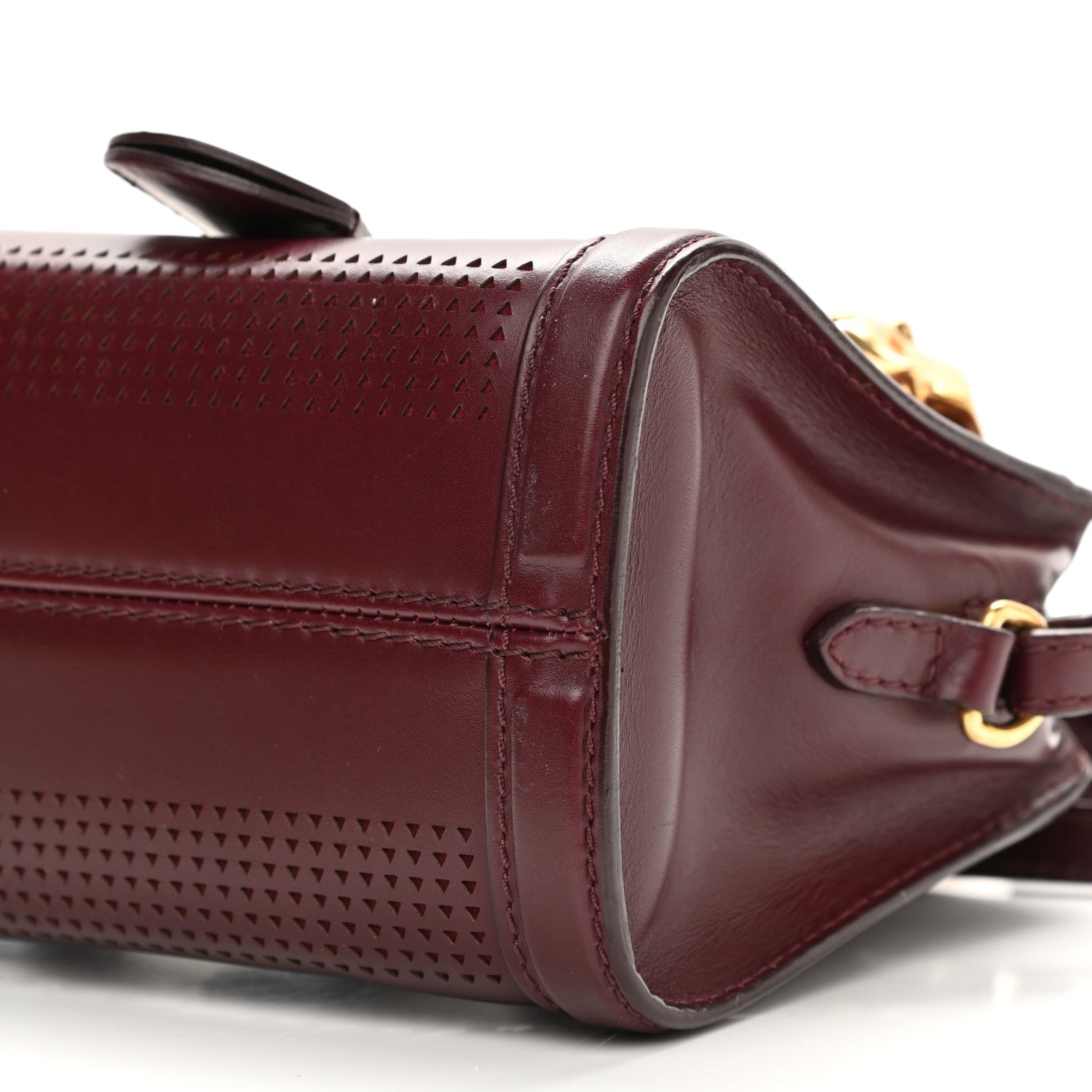 Alexander McQueen Studded Mini Padlock Zip Around Tote Bordeaux 10 of 10