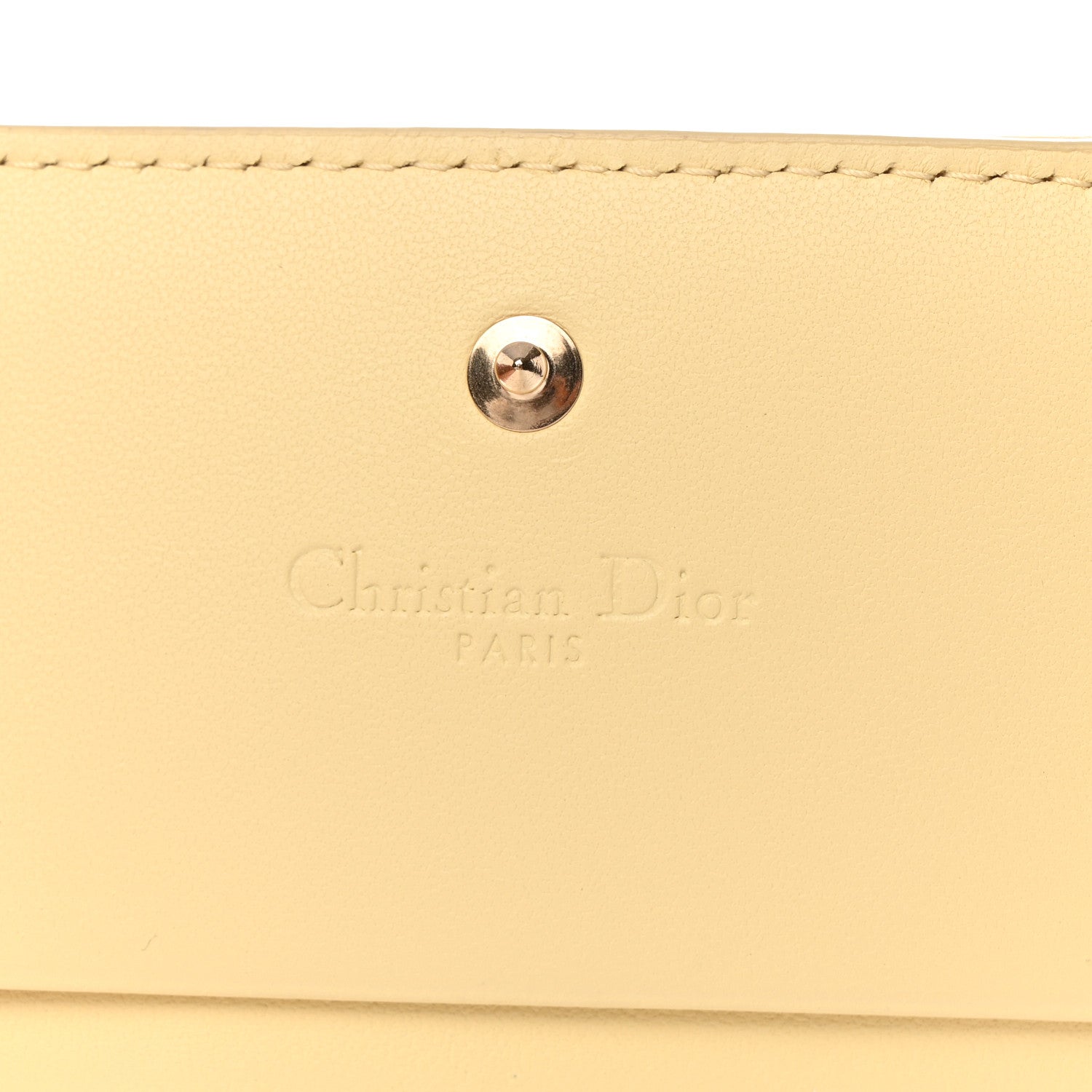 Christian Dior Lambskin Cannage Mini Lady Dior Wallet Soft Yellow 7 of 10
