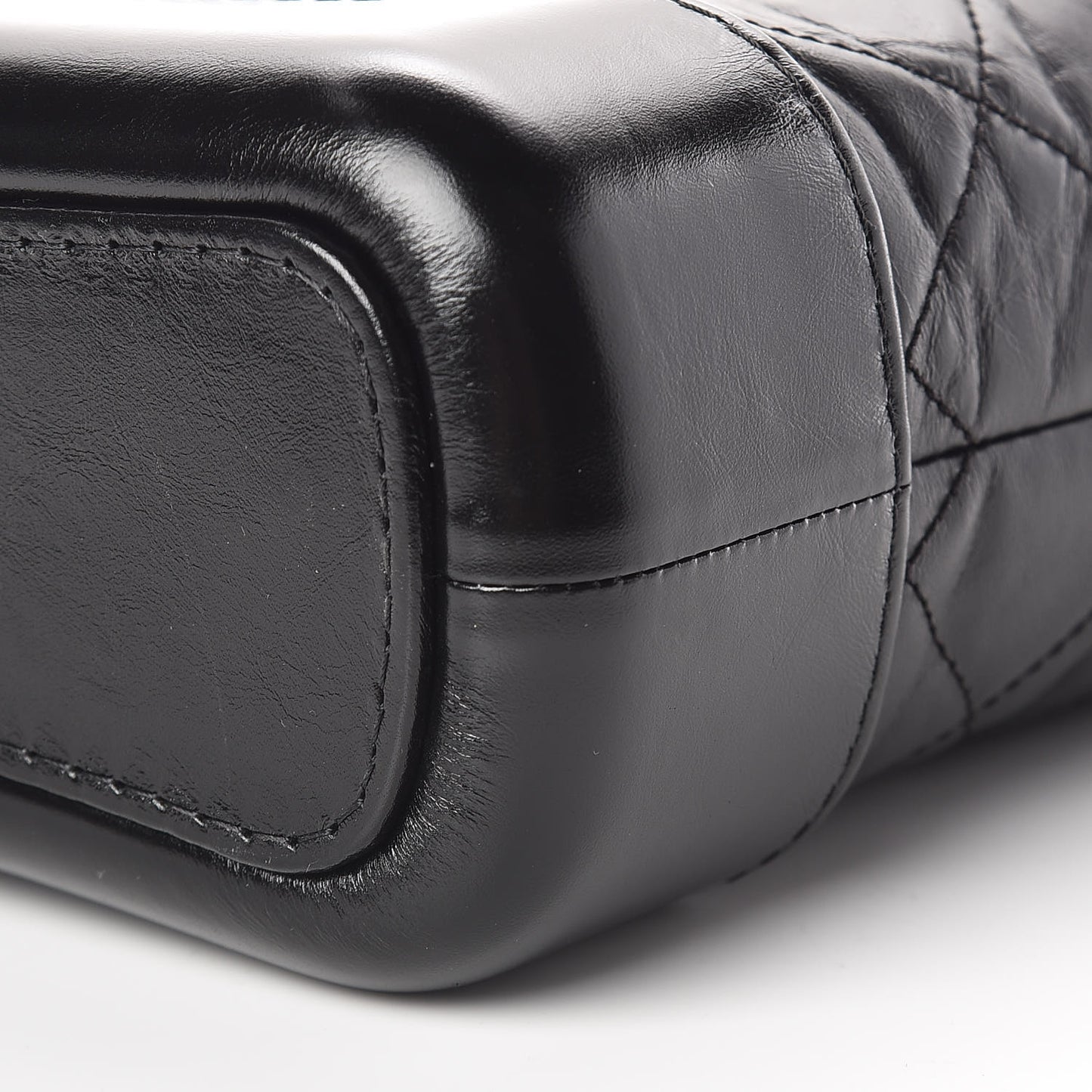 Aged Calfskin Quilted Small Gabrielle Hobo Black