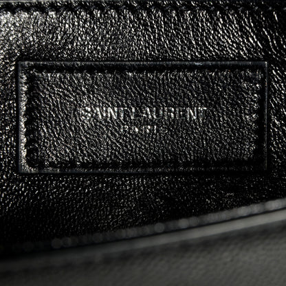 Saint Laurent Grain De Poudre Matelasse Monogramme Studded Clutch Black 8 of 8