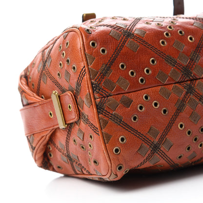 Bottega Veneta Goatskin Grommet Boston Orange 6 of 16