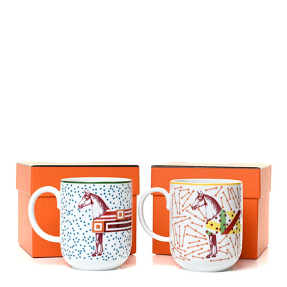 Hermes Porcelain Hippomobile Mug Set of 2 10 of 10
