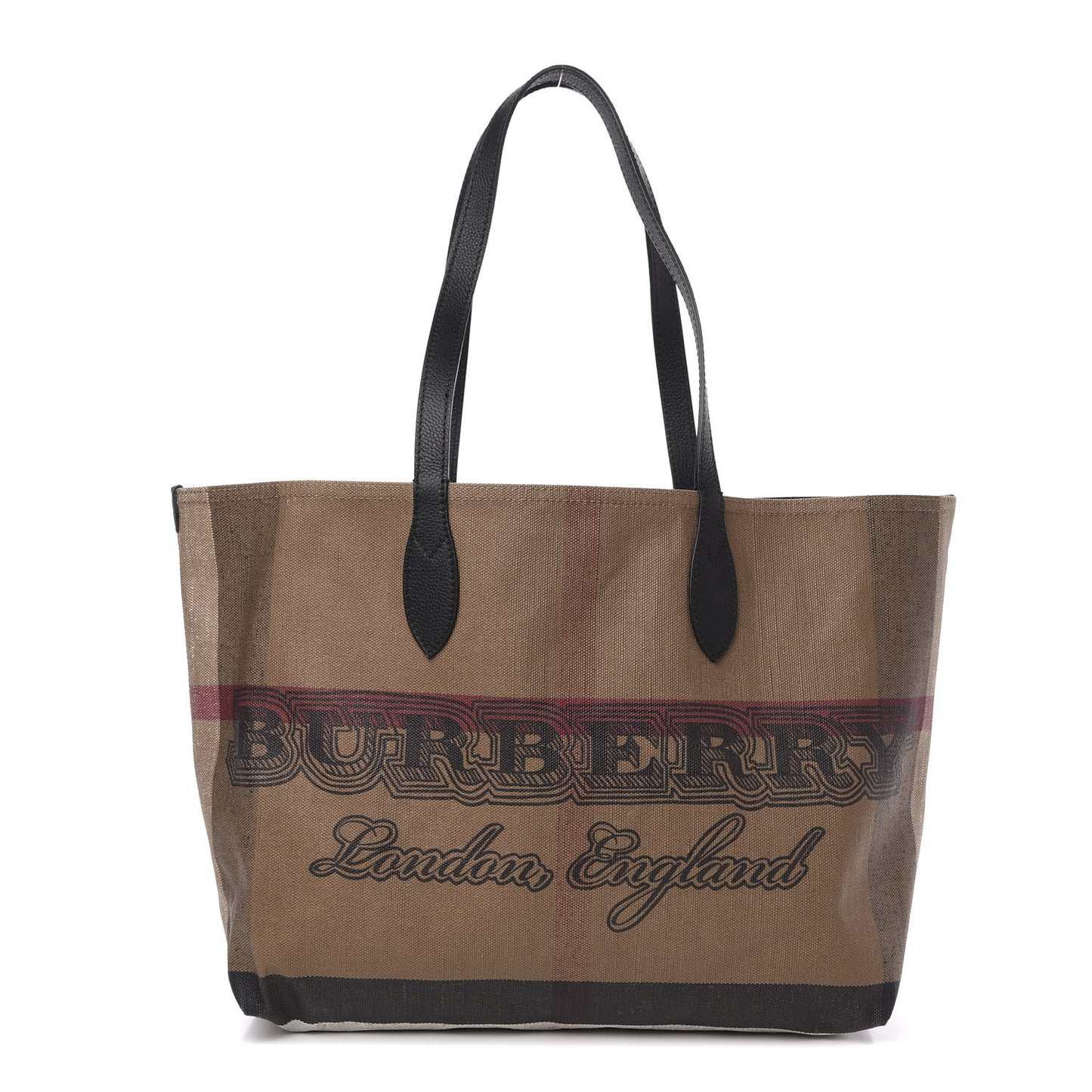 Coated Canvas Mega Check Medium Doodle Tote Black