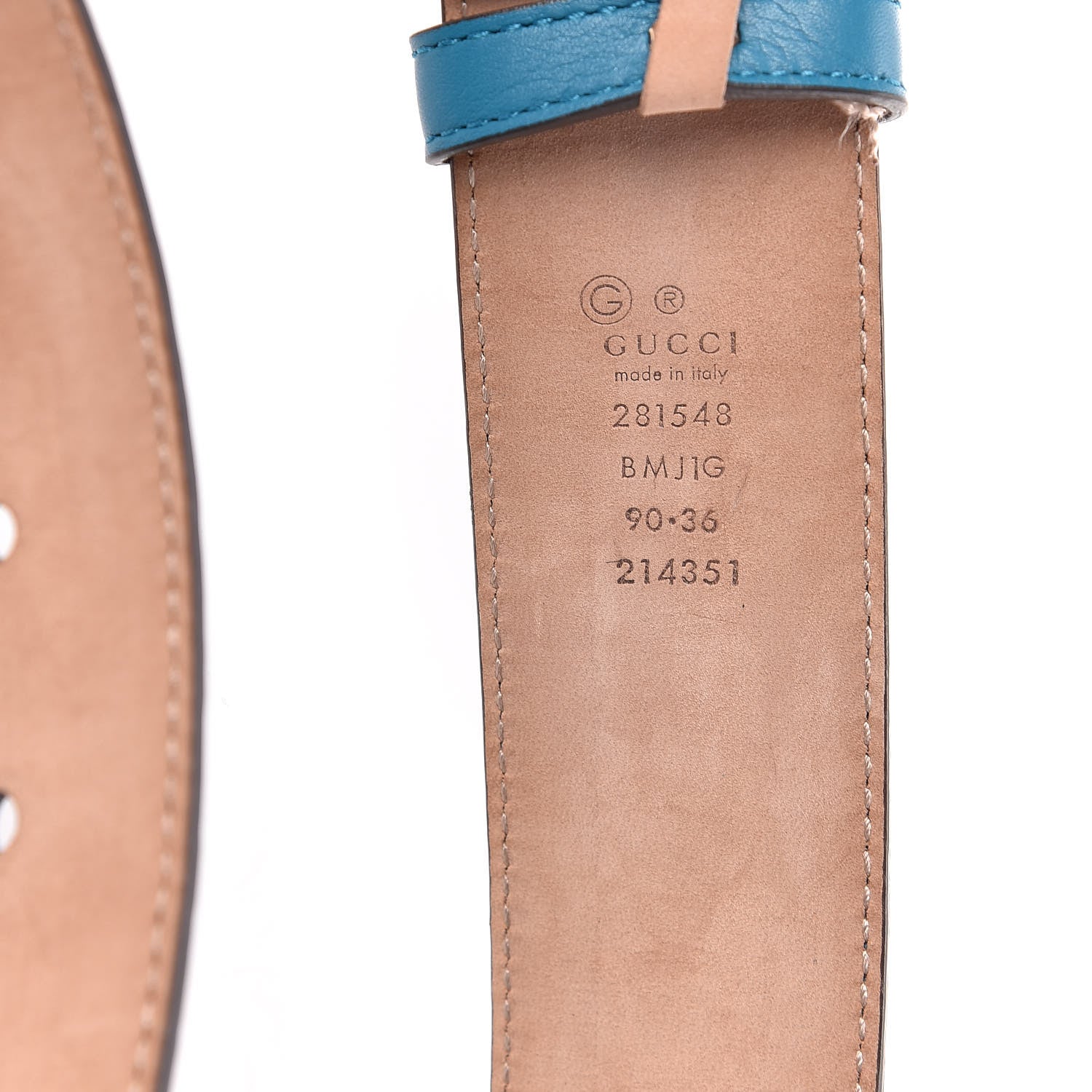 Gucci Soft Microguccissima Margaux Calfskin Belt 90 36 Deep Cobalt 6 of 6