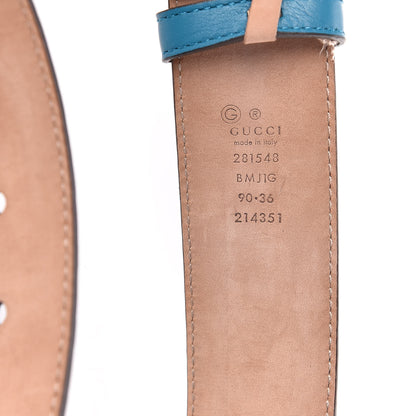 Gucci Soft Microguccissima Margaux Calfskin Belt 90 36 Deep Cobalt 6 of 6