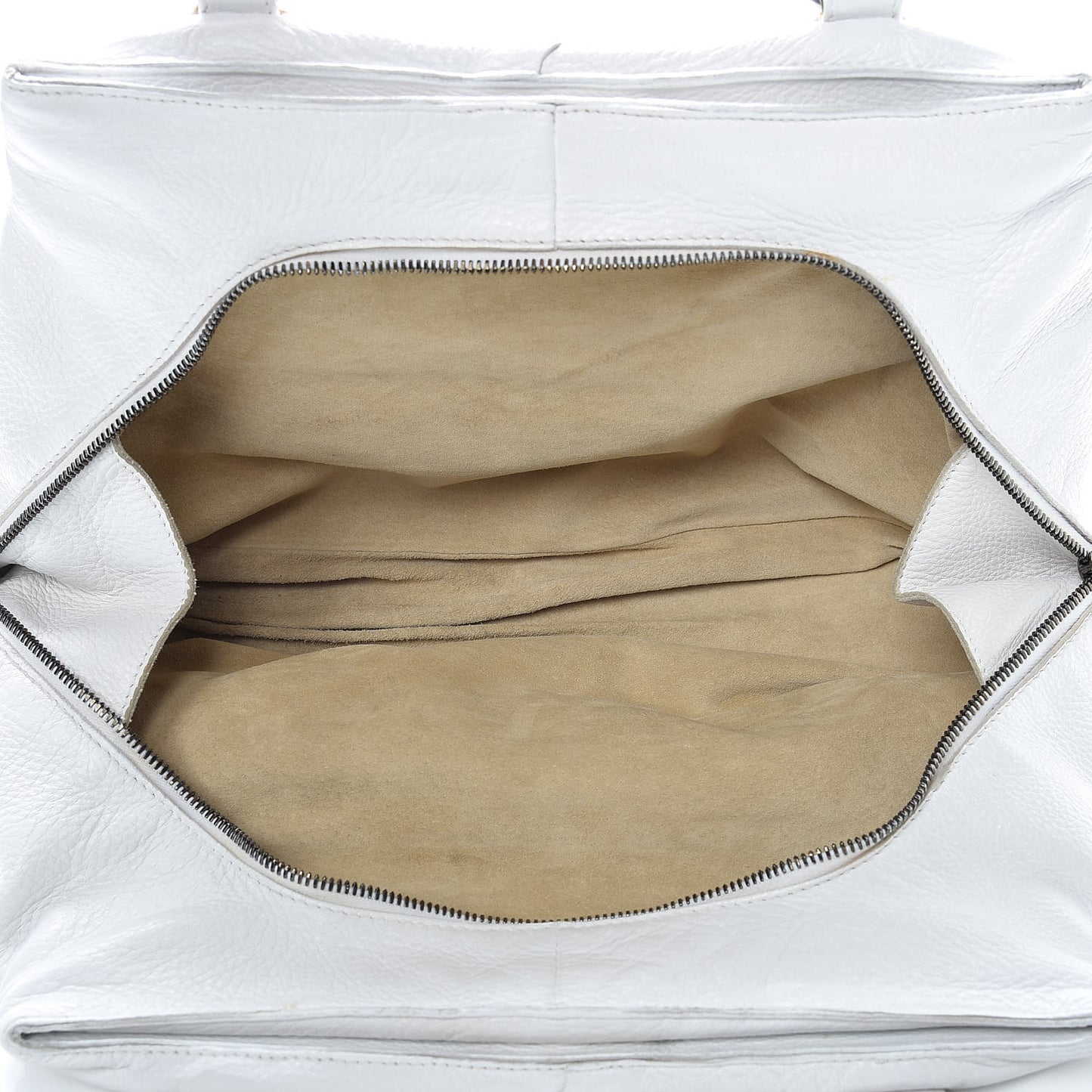 Cervo Deerskin Intrecciato Satchel White