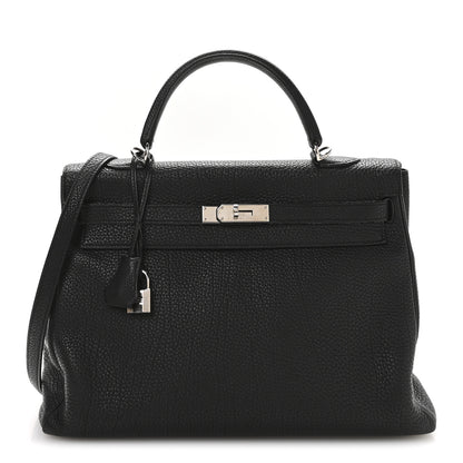Hermes Fjord Kelly Retourne 35 Black 1 of 12