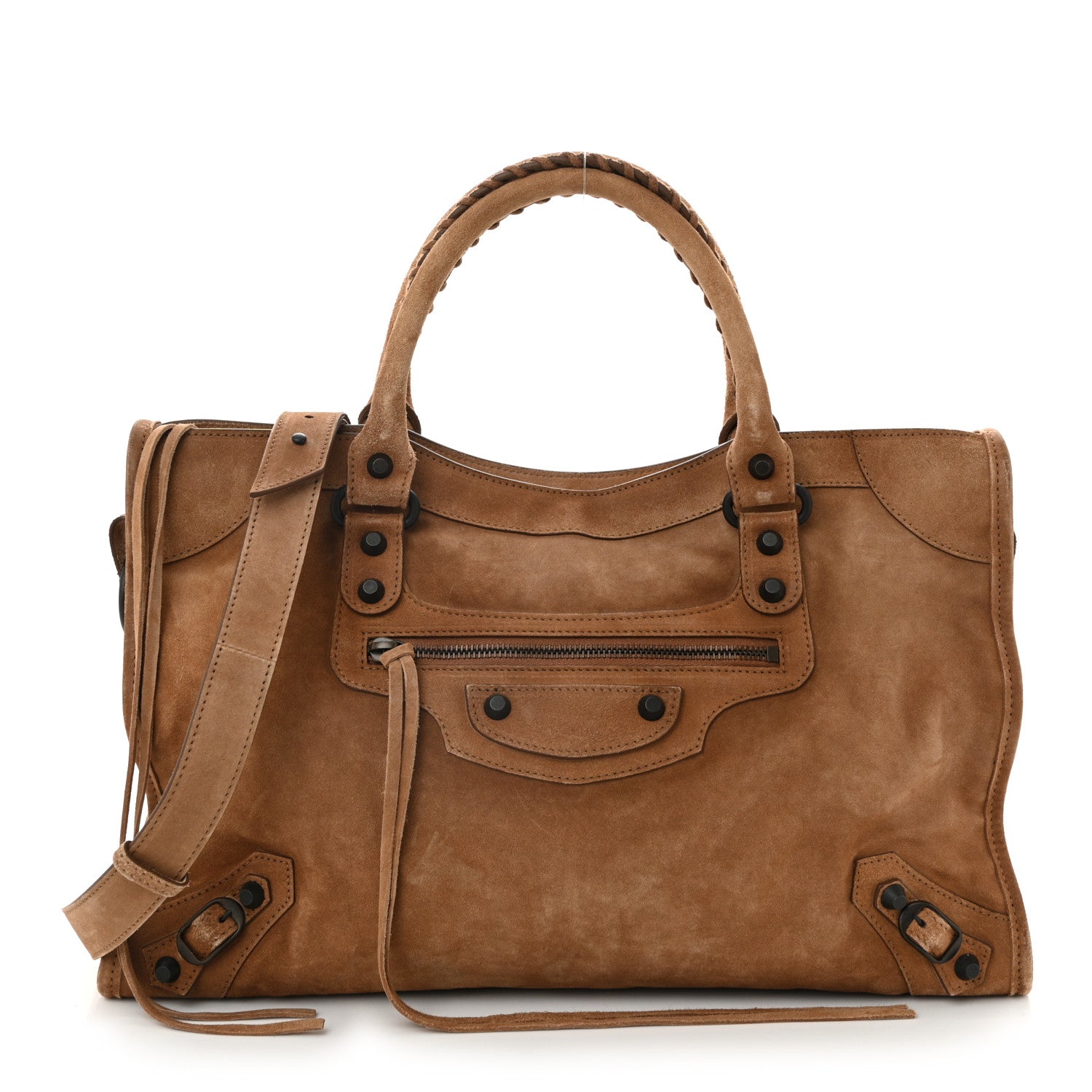 Balenciaga Waxed Suede Calfskin Classic Hardware Medium Le City Camel 1 of 10