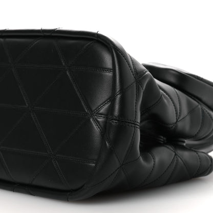Prada Vitello Triangle Stitched Shopping Tote Black 9 of 10