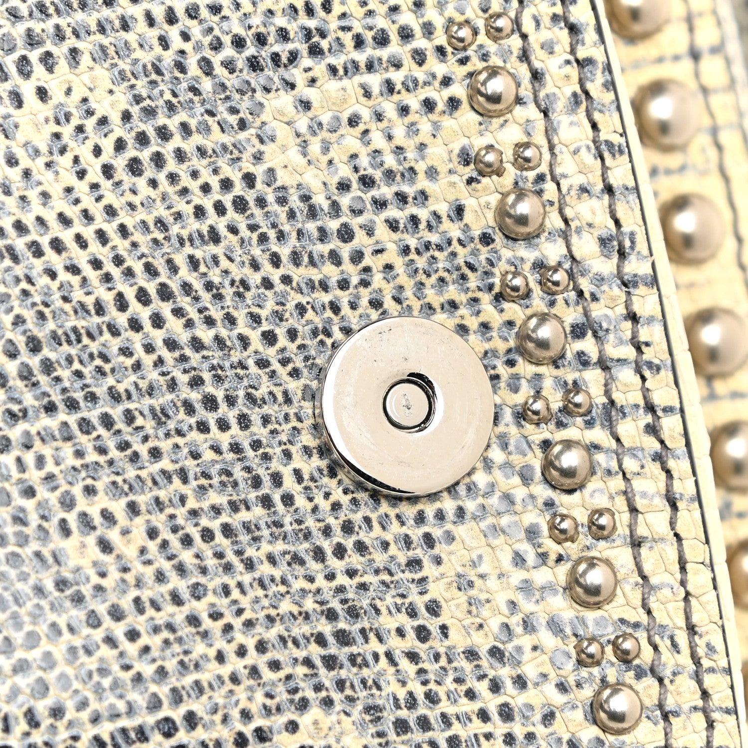 Miu Miu Lizard Embossed Calfskin Studded Jewel Buckle Dahlia Shoulder Bag Roccia 13 of 17