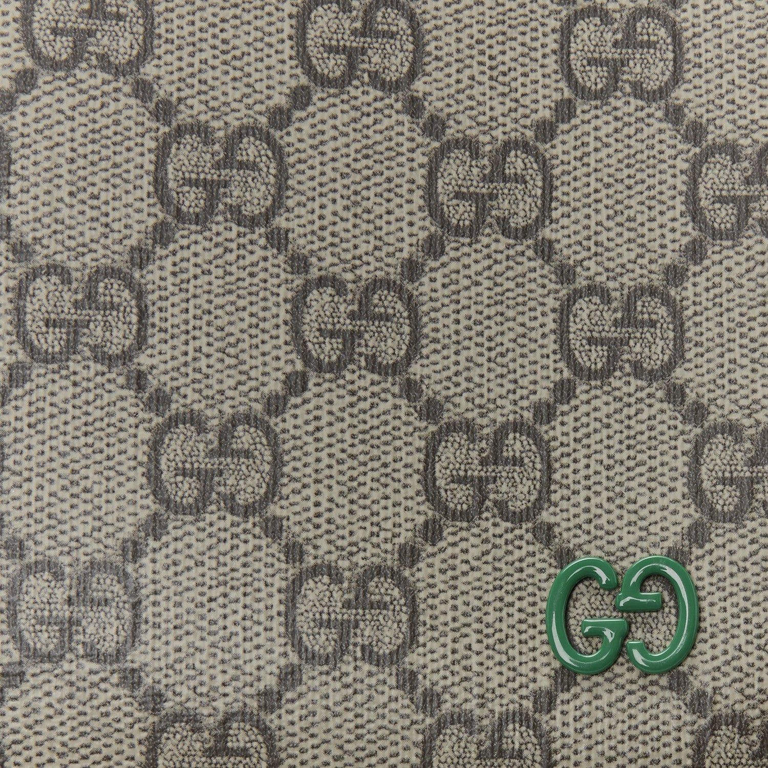 Gucci GG Supreme Monogram Bi-Color Small Zip Wristlet Pouch Beige Ebony Green 8 of 11