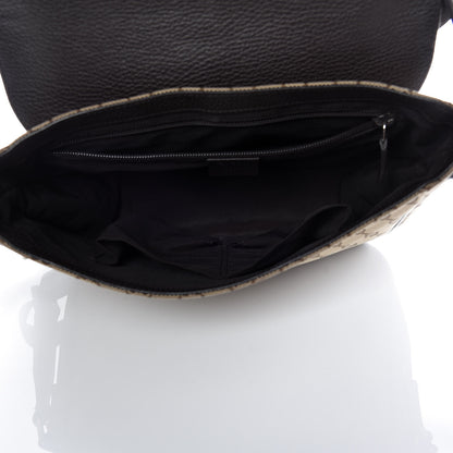 Gucci Monogram Flap Messenger Bag Beige Dark Brown 5 of 11