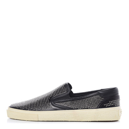 Saint Laurent Mat Nappa Mens Microborchie Wolly Studded Skate Slip On Sneakers 41 Black 1 of 8