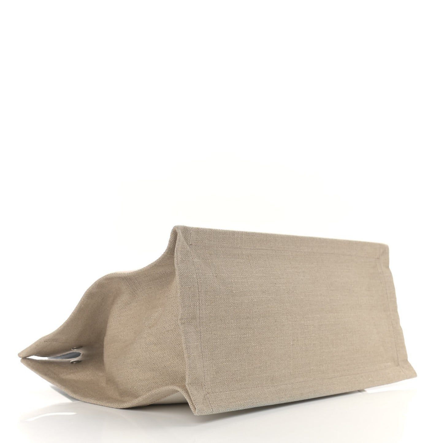 Linen Calfskin Small Rive Gauche Tote Greggio Natural