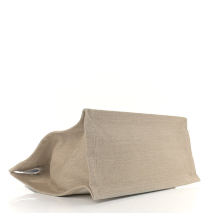 Saint Laurent Linen Calfskin Small Rive Gauche Tote Greggio Natural 3 of 10