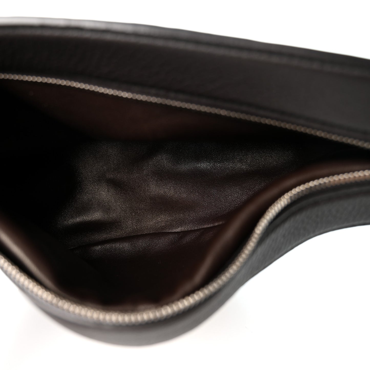 Grained Calfskin Small Slouchy Banana Bag Dark Brown
