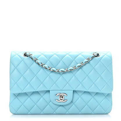 Chanel Lambskin Quilted Medium Double Flap Light Blue 1 of 9
