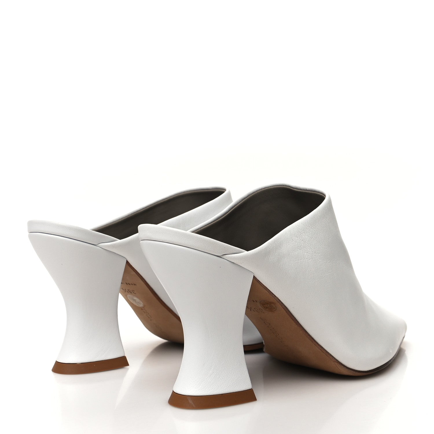 Bottega Veneta Lambskin Mules 38.5 Optic White 4 of 8