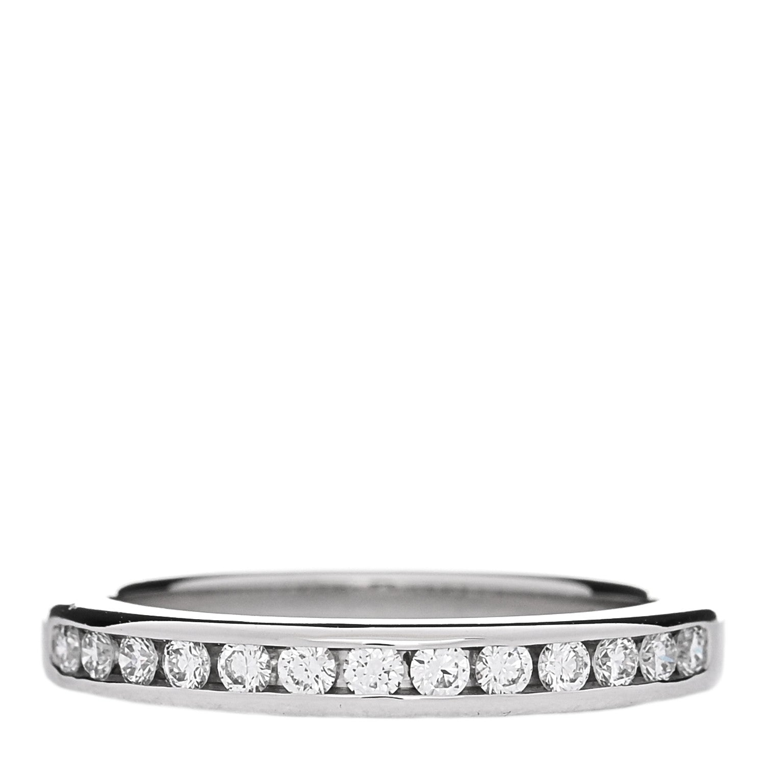 Tiffany Platinum Diamond 2.5mm Half Circle Wedding Band Ring 48 4.5 1 of 5