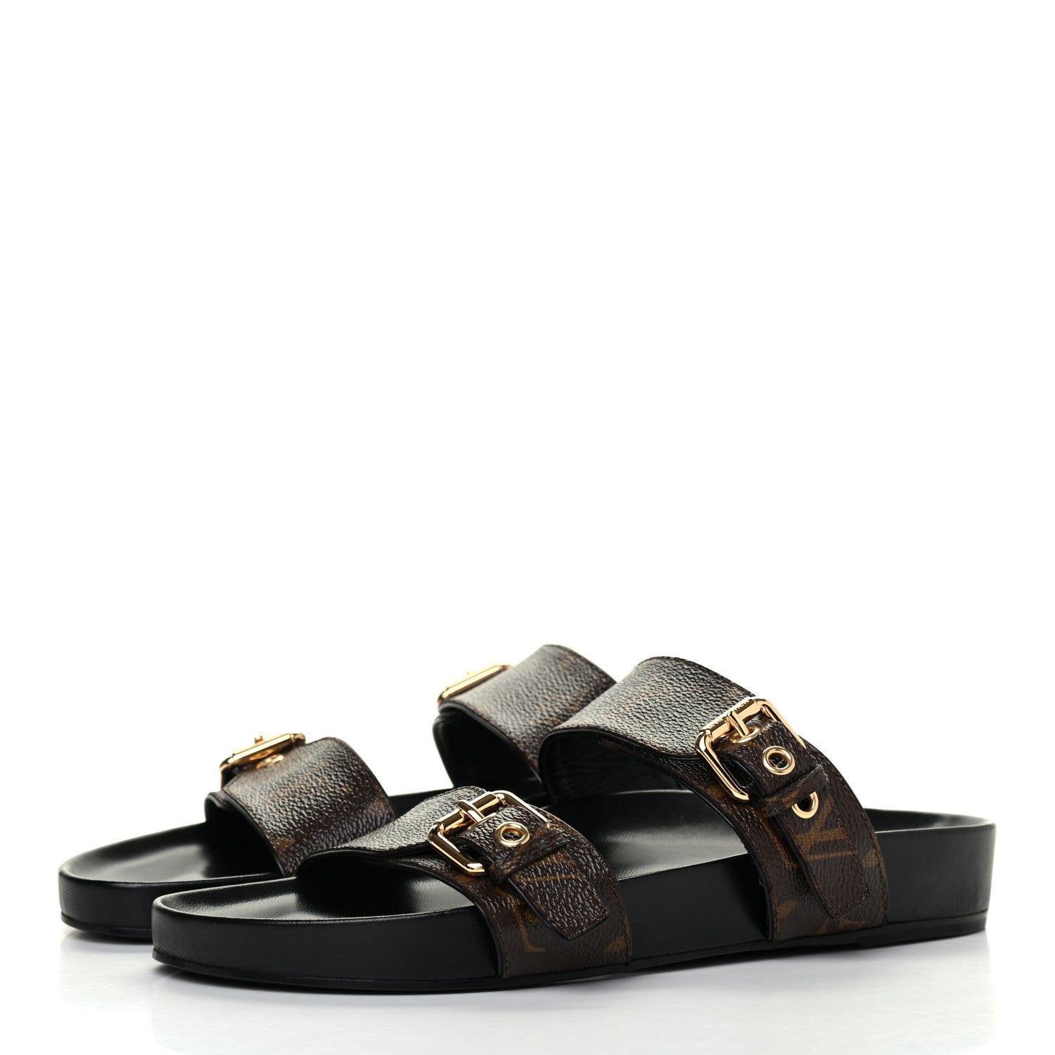 Louis Vuitton Monogram Bom Dia Mule Sandals 39 Black 3 of 14
