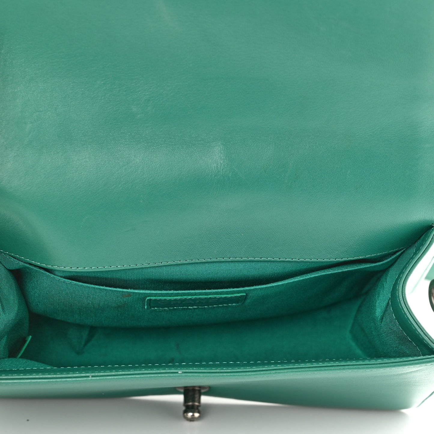 Lambskin Quilted Medium Boy Flap Green