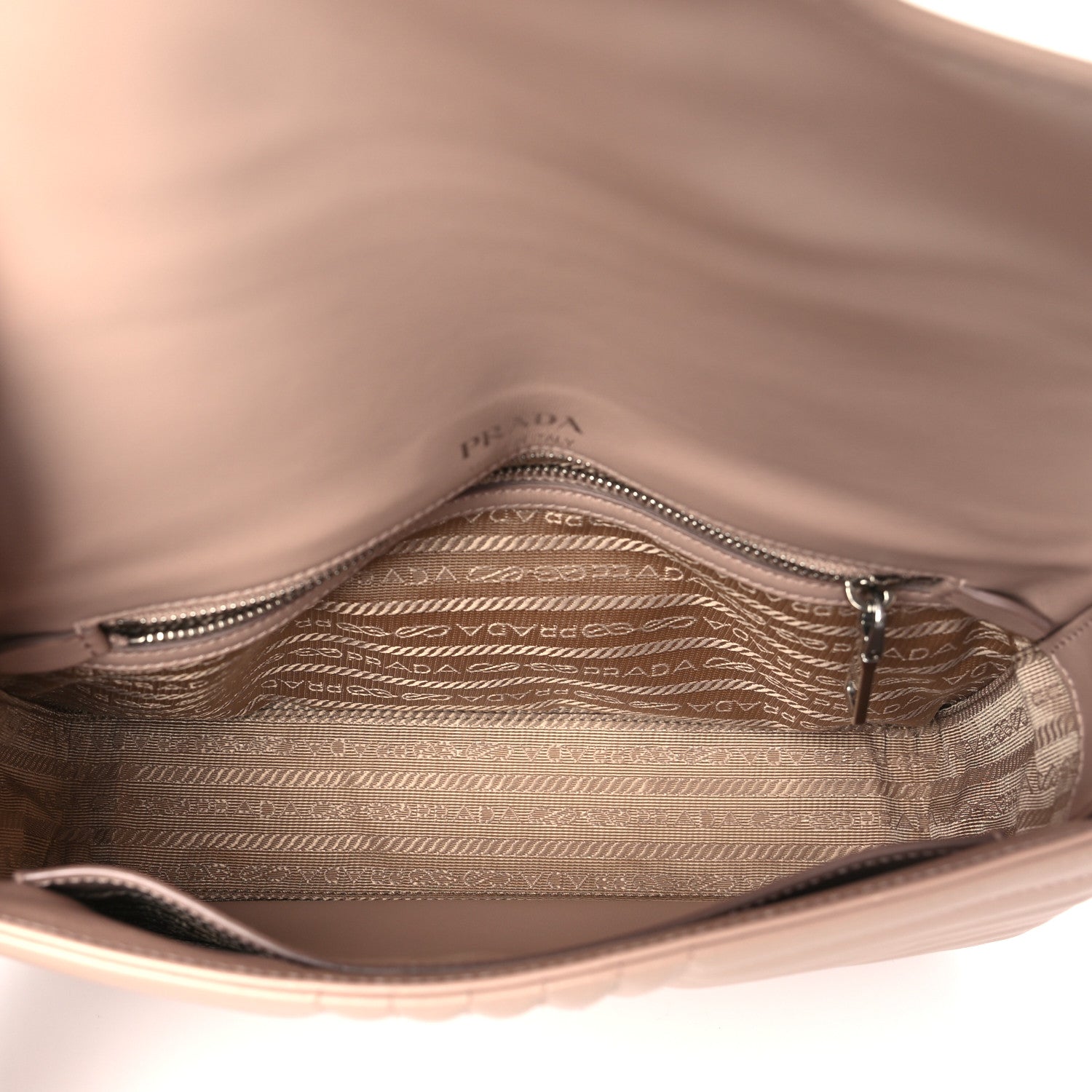 Prada Soft Calfskin Impunture Diagramme Medium Chain Flap Shoulder Bag Cipria 5 of 8