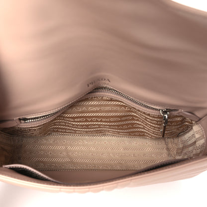 Prada Soft Calfskin Impunture Diagramme Medium Chain Flap Shoulder Bag Cipria 5 of 8