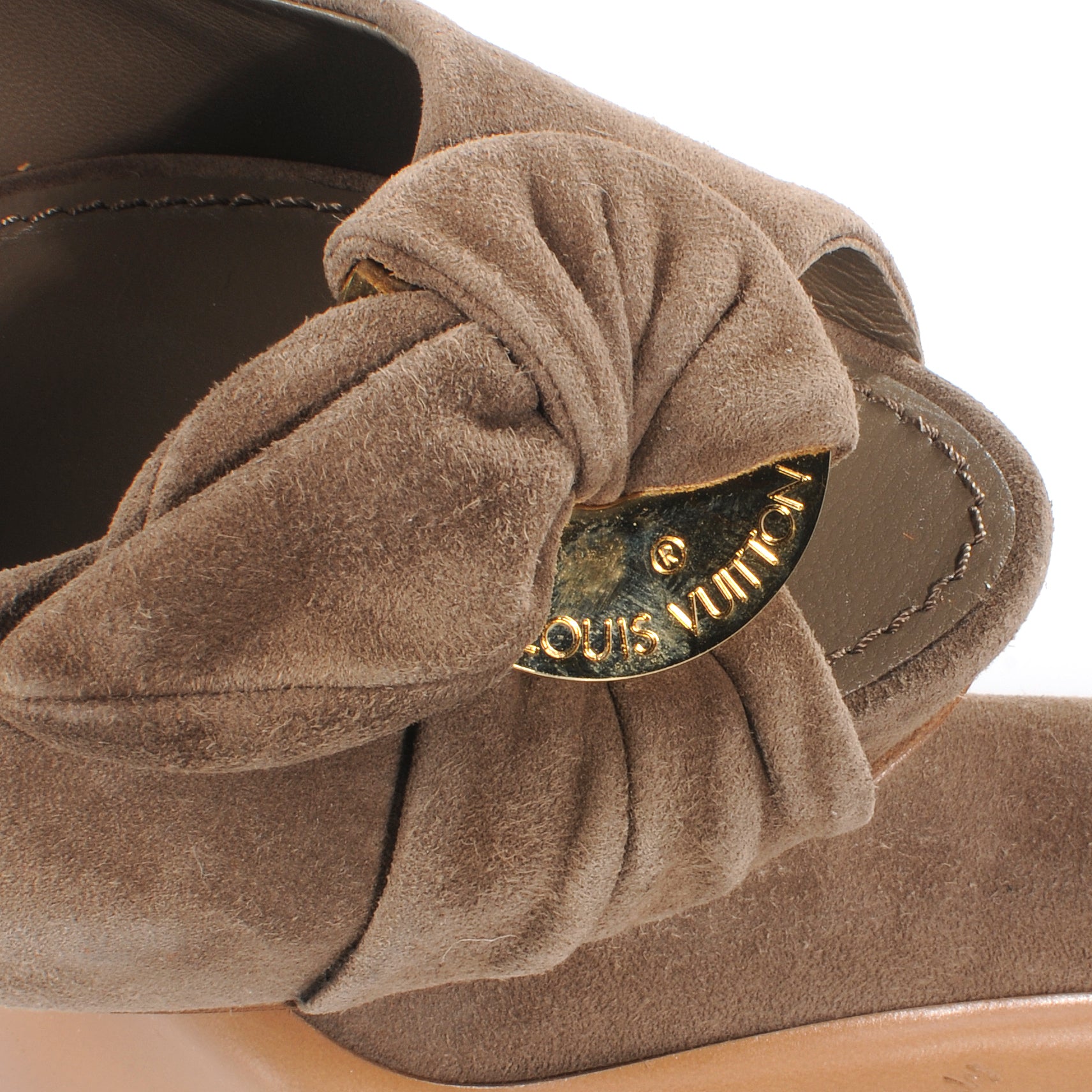 Louis Vuitton Suede Catania Pumps 38.5 Taupe 5 of 8