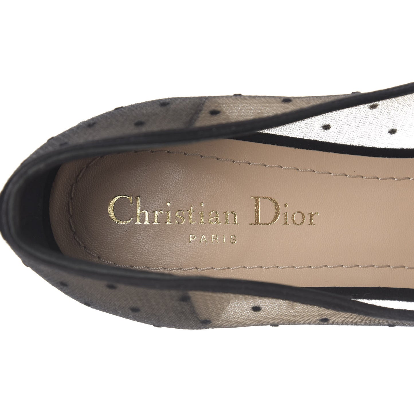 Mesh Plumetis Suede Baby-D Ballet Pumps 41.5 Black