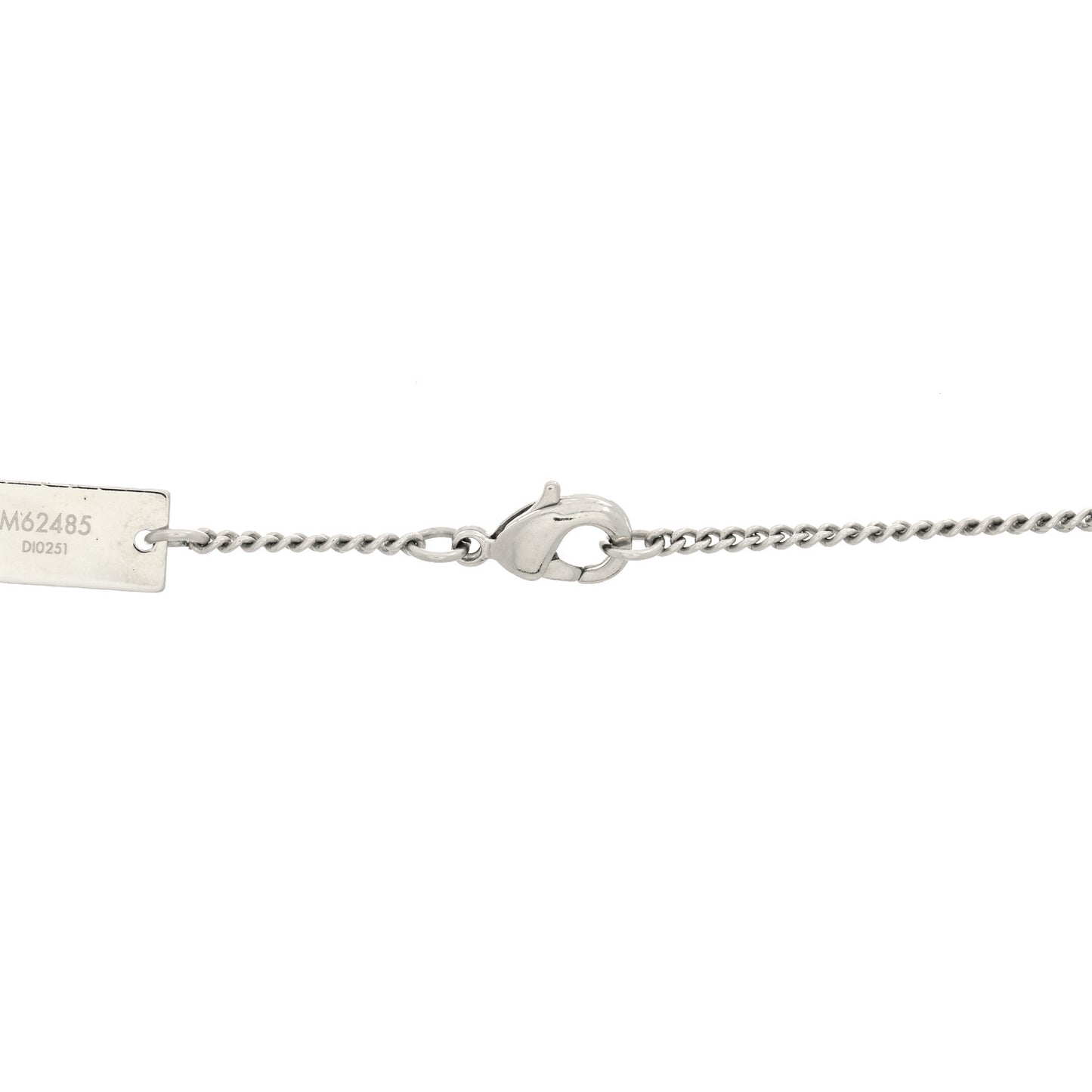 Zamac Palladium Monogram Charms Necklace Silver