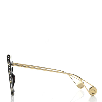 Gucci Acetate Crystal Geometric Sunglasses GG0430S Black 3 of 7