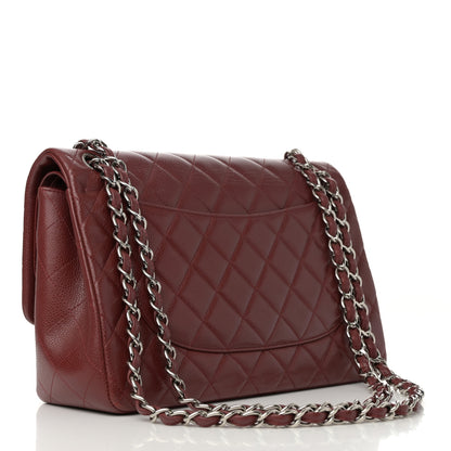 Chanel Caviar Quilted Jumbo Double Flap Dark Red 3 of 16