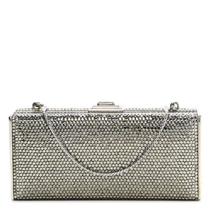 Judith Leiber Swarovski Crystal Minaudiere Clutch Silver 1 of 7