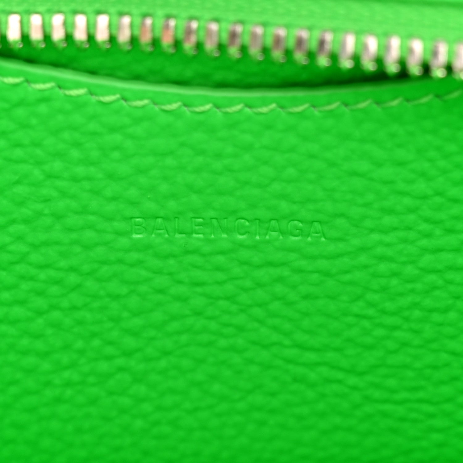 Balenciaga Grained Calfskin Neo Classic Silver Hardware Nano City Crossbody Fluo Green 6 of 11