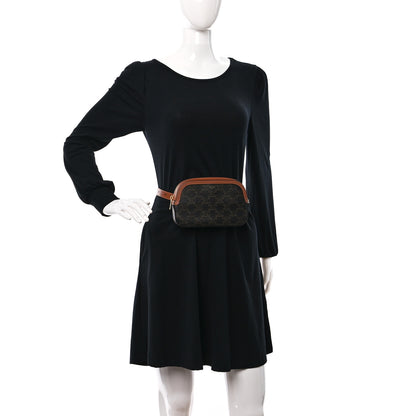 Celine Triomphe Canvas Calfskin Belt Bag Tan 2 of 9
