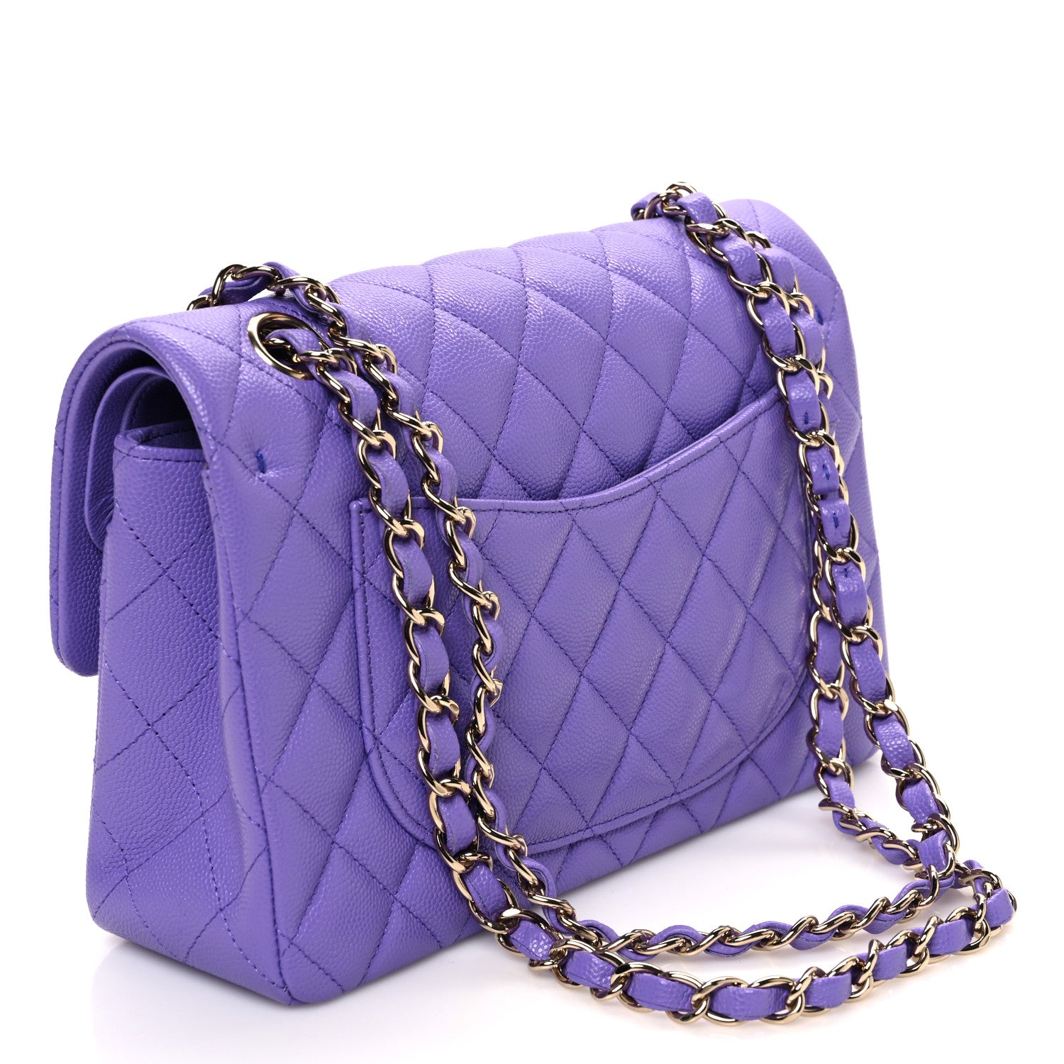 Chanel Caviar Quilted Small Double Flap Purple 3 of 10