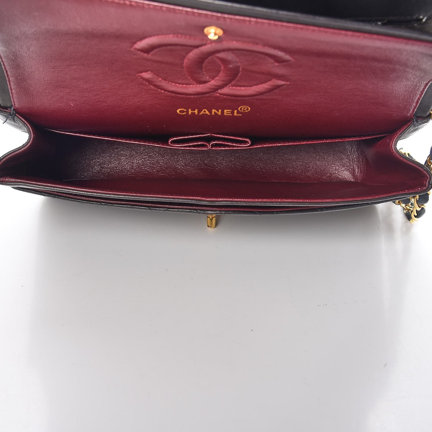 Lambskin Quilted Medium Double Flap Black