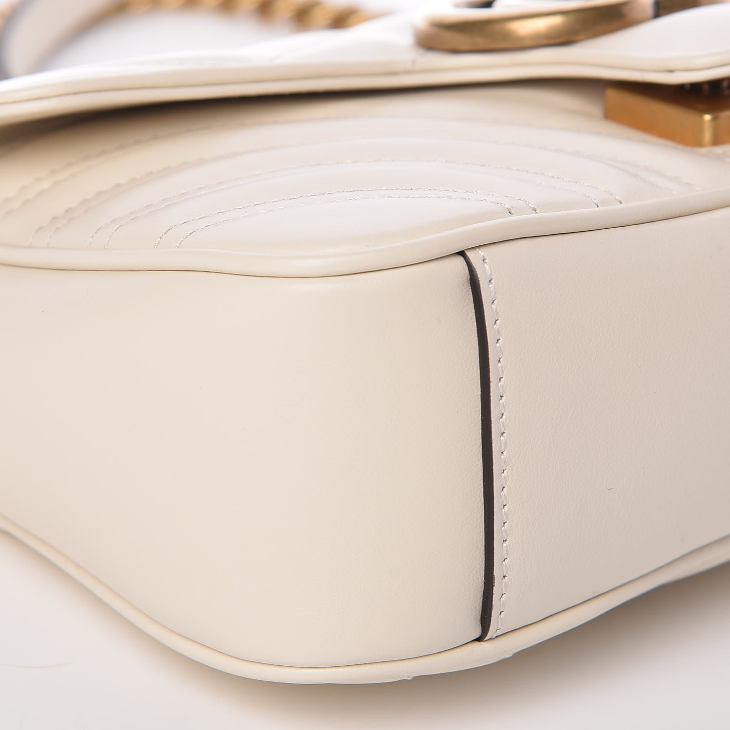 Gucci Calfskin Matelasse Mini GG Marmont Shoulder Bag White 9 of 10