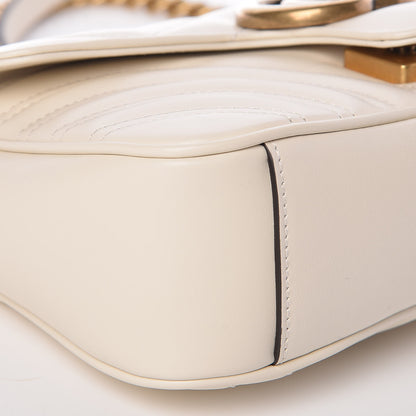 Gucci Calfskin Matelasse Mini GG Marmont Shoulder Bag White 9 of 10