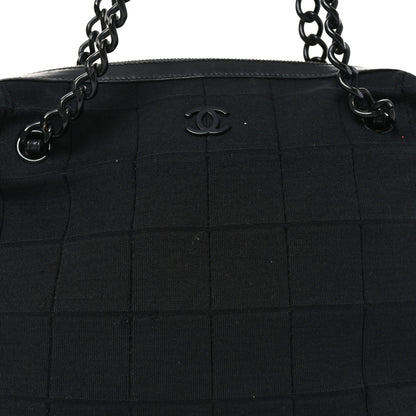 Chanel Jersey Quilted Chocolate Bar Shoulder Bag Black 8 of 10