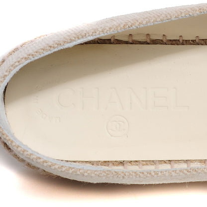 Chanel Toile Sequin CC Espadrilles 38 Beige Black 7 of 8