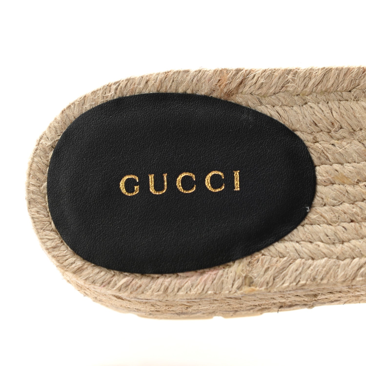 Gucci Monogram Matelasse Diagonal GG Marmont Platform Espadrille Slide Sandals 38 Beige Ebony Black 7 of 8